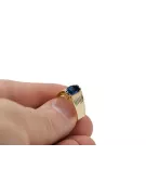 Vintage Anillo Sapphire Oro amarillo de 14 quilates vrc007y-sp Art Deco Estilo de joyería rusa soviética de la URSS